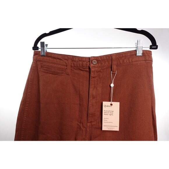 Quince Rust Organic Stretch Cotton Twill Wide Leg Cropped Pants 31 NWT - Picture 7 of 14